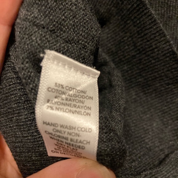 Dark Grew Jeweled Neckline Cardigan, Loft, Size Large - Picture 5 of 5